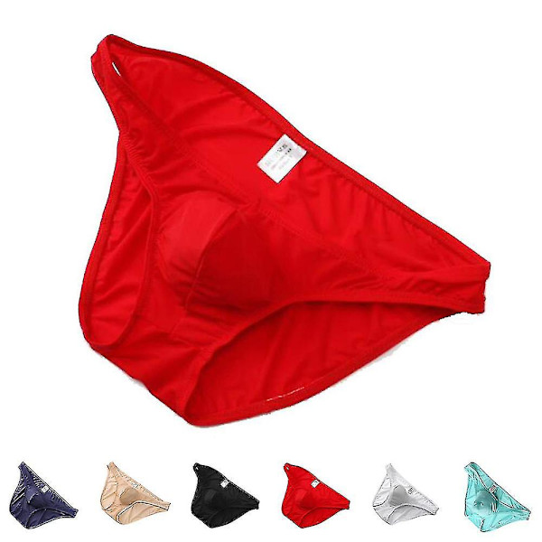 Miesten matalavyötäröiset alushousut mukavat joustavat urheilualushousut pussialushousut 2XL Punainen 2XL Red