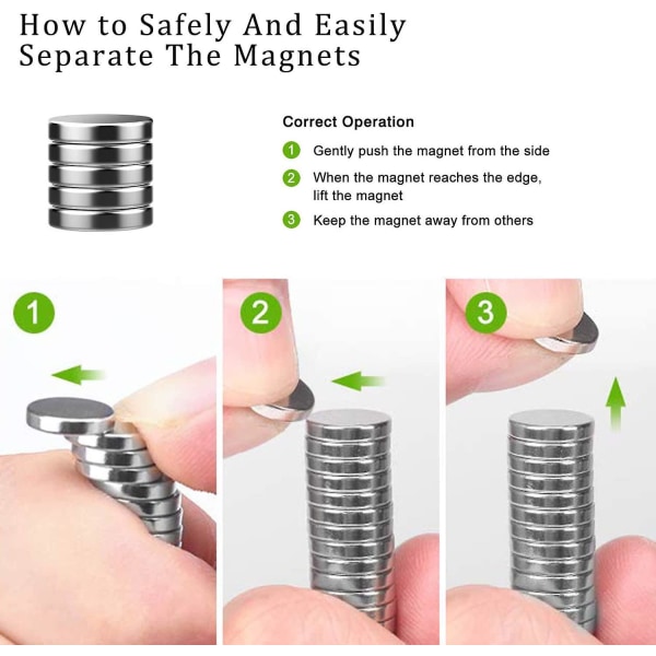 80 Kjøleskapsmagneter, Supersterke Neodymmagneter N52 Runde Flat Permanente Magnetiske 12mm x 2mm Tykke