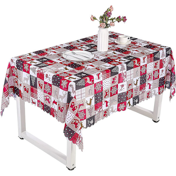 Festlig Dug, Julepynt, Vaskbar Dug Til Udendørs, Bryllupsdug, Rektangulær, Rund, Vaskbar, Rød, 150 X 180 Cm