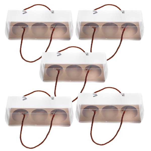 10 stk. Æggeblomme Puffæsker Bærbare Cookies Kiks Æske Emballageæsker Til Bageri Khaki 22.5X8X8CM Khaki 22.5X8X8CM