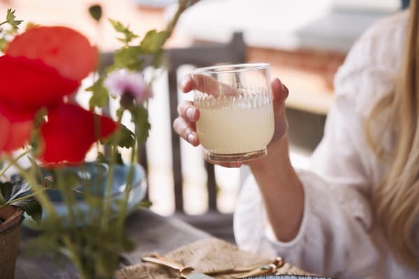 Mammoet Lily Vattenglas set om 6, 33 cl räfflade dricksglas, klara glas för vatten, cocktails, läsk, diskmaskinssäkra