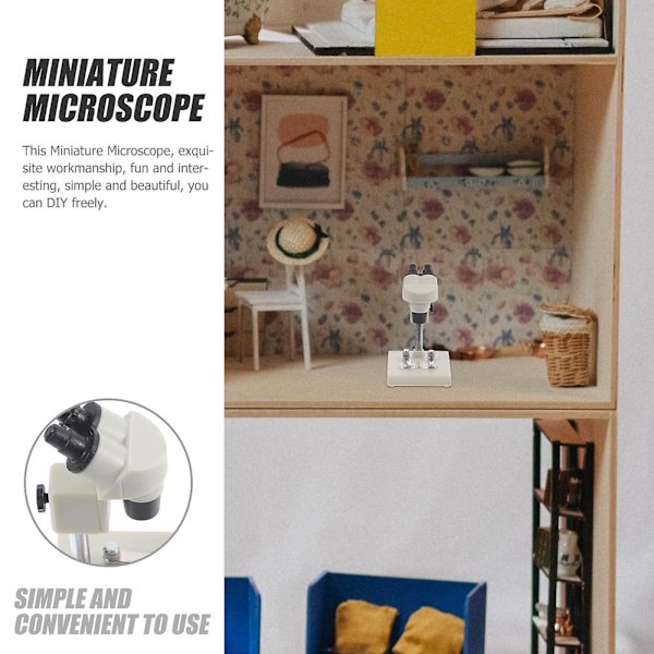 Rollespill Miniatyrmodell Dekorativ Mikroskopmodell Ornament Simulering Mikroskop Leke Hvit 5X3.8CM White 5X3.8CM