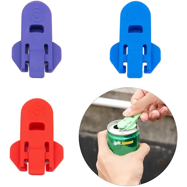Manuell enkel burköppnare, 3-pack färgglada läsk- och ölburk-öppnare & skydd för dryckesburkar, premium plastsköldar burköppnare för läsk, cola, öl