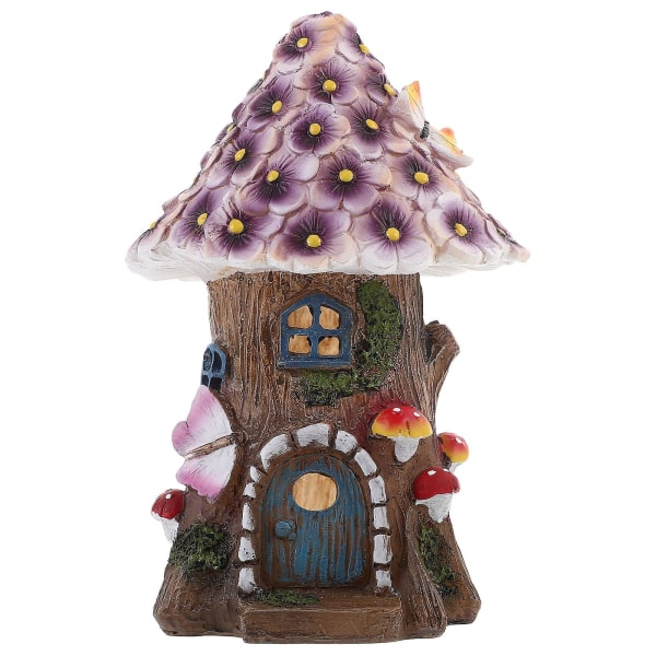 Miniatyrprydnader Solcellsdriven Fehus Utomhus Svamp Hus Ljus Svampstuga Staty Blandade Färger 20X14CM Assorted Color 20X14CM