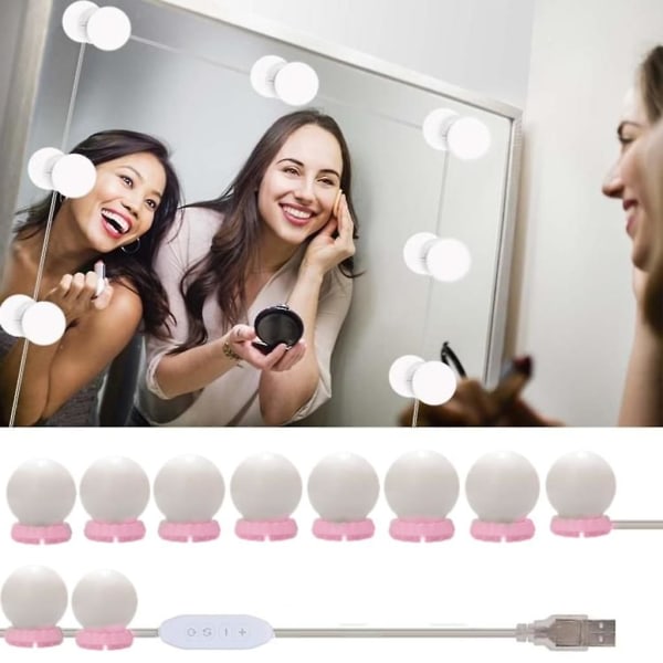 Led Mirror Light, Hollywood Style 10 Dimmable Make-up Light 7000k Make-up Light, Bbeauty Make-up Table Light, Make-up Light, Mirror Lamp For Make