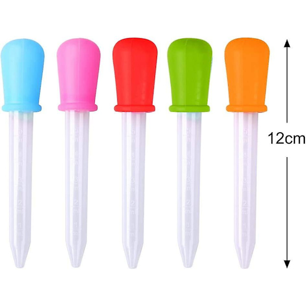 Droppere Pipetter, 5 ml Silikone og Plastik Væskedrypper til Slik Chokolade Gummiforme Kæledyr