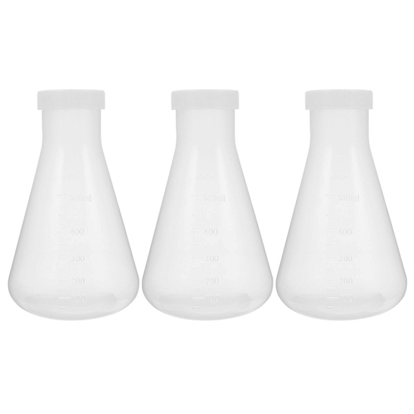 3 stk. Plastik Erlenmeyer Kolbe Transparent Videnskabelig Kolbe Praktisk Konisk Kolbe Transparent 17X10CM transparent 17X10CM