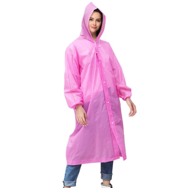 Regnponchoer til voksne kvinder Klare regnjakker Vandtætte med hætte Pakbar regnjakke Engangsrejseregnfrakker