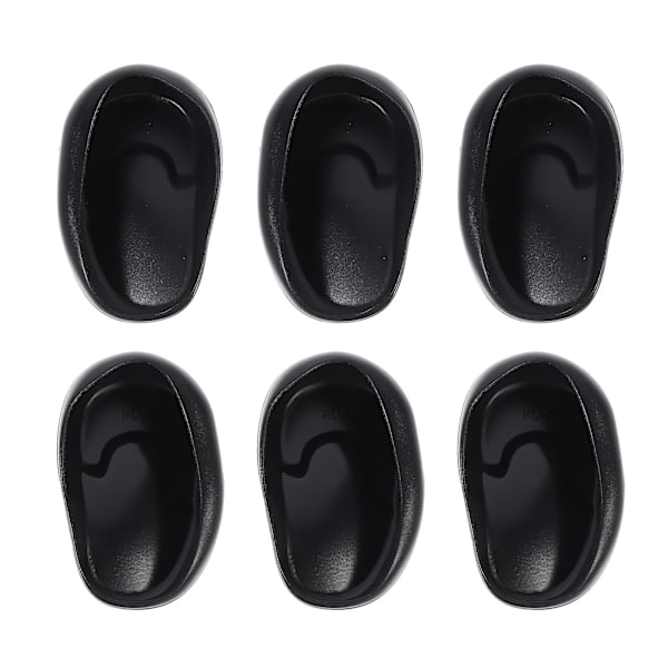 6 st Svarta Öronmuffar Hårförlängning Hårsalong Öronmuffar Hårfärgning Öronskydd Dusch Öronöverdrag Bad Anti Black 7.7X5.5X2CM