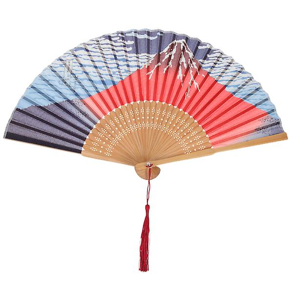 Japansk stil Folding Hand Fan Vintage Handheld Bamboo Folding Silk Fan38x21x0.3cm 38x21x0.3cm