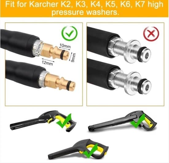 6M högtrycksslang för Kärcher K2 K3 K4 K5 K6 K7, PVC-mässing snabbkoppling, 2320 PSI högtrycksslang