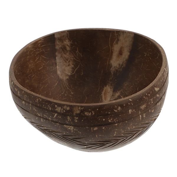 1 stk Kokosnøddeskål til servering af mad, salat, frugt, ris (kaffe) Kaffe 12,8X12,8CM Coffee 12.8X12.8CM