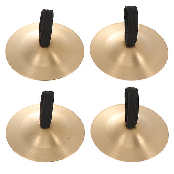 4 stk. Finger Cymbler til Mave-dans Musikalske Fingerinstrumenter Kobber Cymbler Guld 5X5X0.5CM Golden 5X5X0.5CM