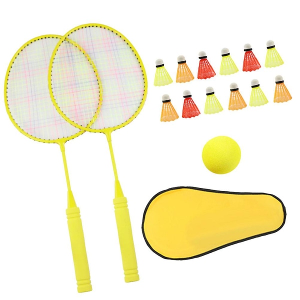 Handtag långa badmintonracketar Set för barn Träningsverktyg Förälder-barn interaktiva racketar (lem 45*23CM