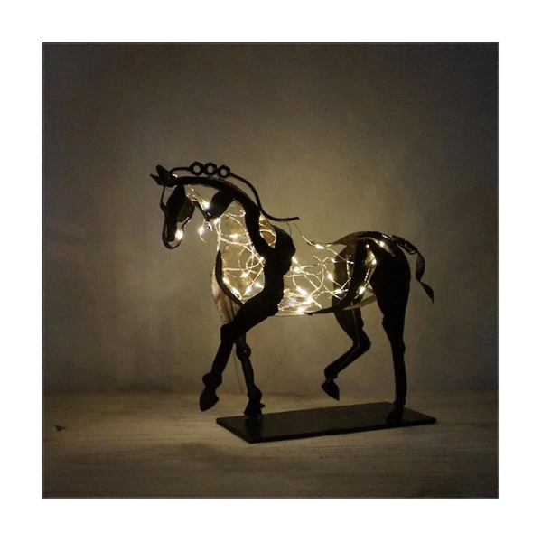 Häst Skulptur Metall Led Djurskulptur Hem Restaurang Dekoration Inflyttningspresent