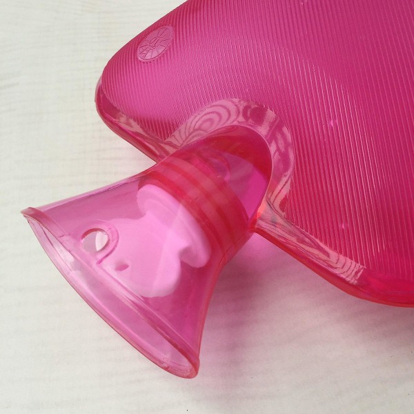 Kuminen kuumavesipullo cover neulottu, läpinäkyvä kuumavesipussi 2 litraa - sininen vaaleanpunainen Pink