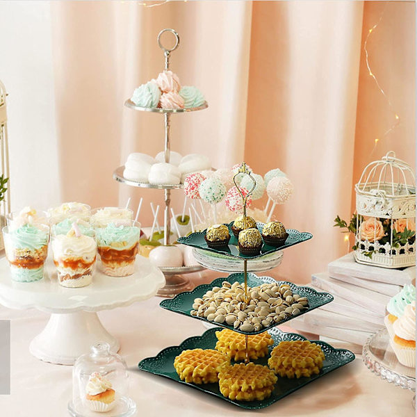 3-trinns kakefat, kakefat, makronfat, kakefat, cupcake, godteri, donut-utstilling, plastkakefat for bryllup, bursdagsfest