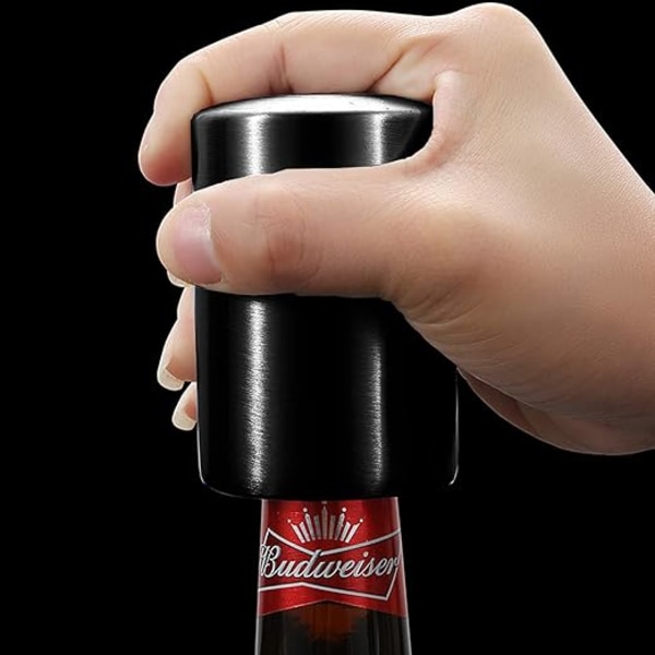 Magnetisk Flasköppnare, Automatisk Flasköppnare i Rostfritt Stål, Tryckflasköppnare för Vin, Öl, Soda, Kökstillbehör