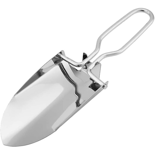 Camping Spade Sammenleggbar Spade Mini Spade Utendørs Hage Rustfritt Stål Sammenleggbar Hagespade Bærbar Hånd Rustbestandig Metall Bærbar For Camping Sølv(