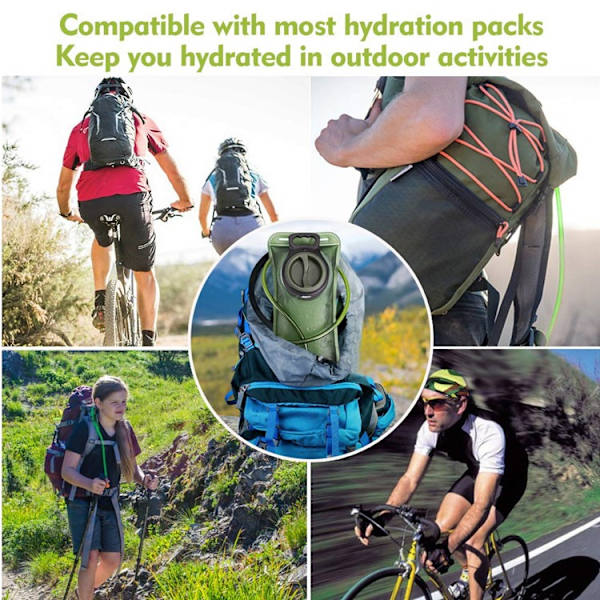 Vattenblåsa, 2L Vattenblåsa för Vandringsryggsäck Läckagesäker Vattenbehållare Förvaringsväska, Hydration Pack för Camping Cykling Löpning