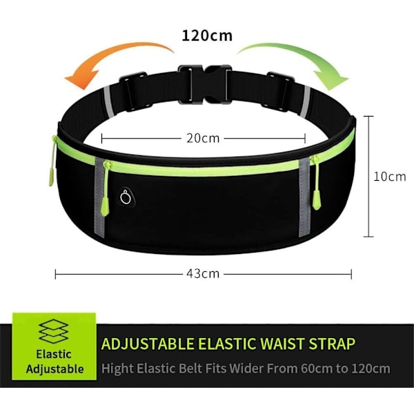 /Ryi/ Running Belt with Waterproof Adjustable Elastic Band, Sweatproof Large Capacity Waist Bags, Perfect for Running and Outdoor Activities