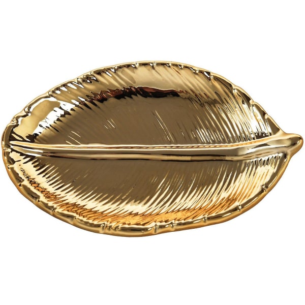 4x koristeellinen kultalehtinen keraaminen lautaslautanen posliinikaramelli-koristeluastia koruille hedelmätarjotin