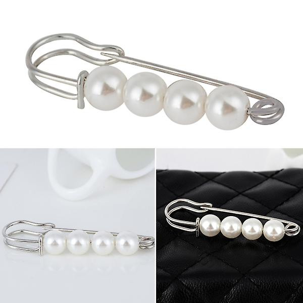 Stor Pärl Nål Sjal Brosch Nål Sjal Pärl Brosch Lapel Nål Brosch Smycken (x1871 Vit)Vit White