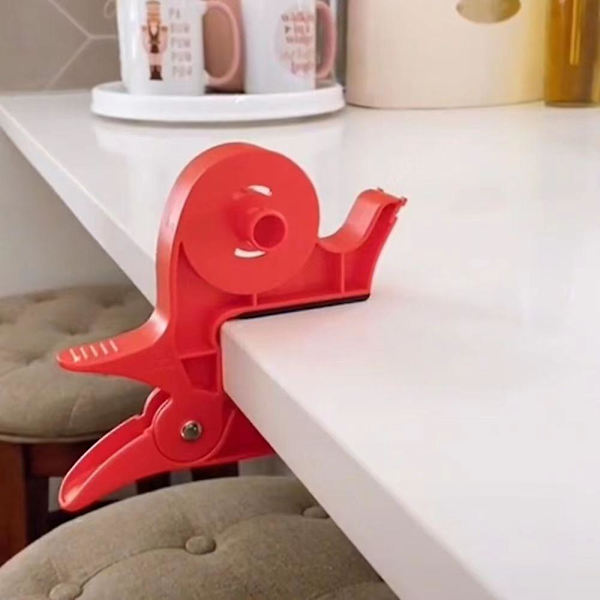 Portabel Inpackningsverktyg Wrap Clips Pappersrullehållare Clip Tejpdispenser (2 st) röd red