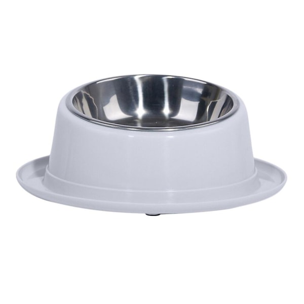 Anti-slip Pet Vand- og Foder Skål Rustfrit Stål Drikkeskål Til Kat Hund (grå)Grå Grey