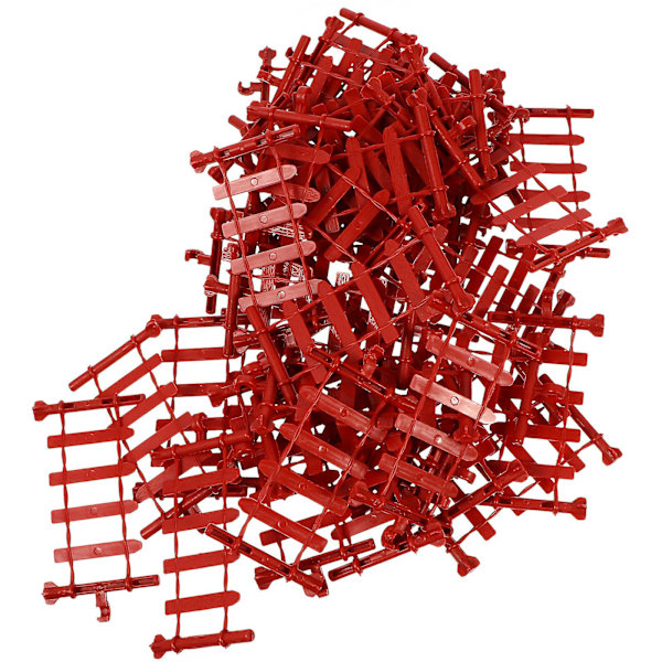 50 stk. Simuleringshegn Legetøj Plastikhegn Legetøj Simuleret Farm Zoo Dekoration Rød 9X5cm Red 9X5cm