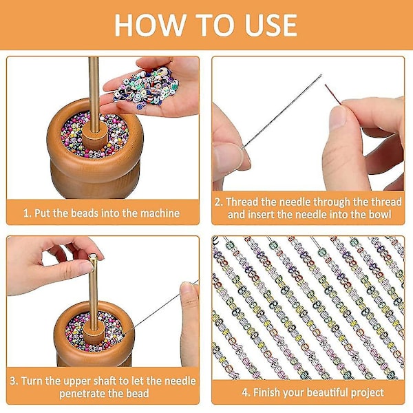 DIY Pärlspinnarehållare, pärlspinnare, med 4 st böjda nålar Pärlspinnare skål