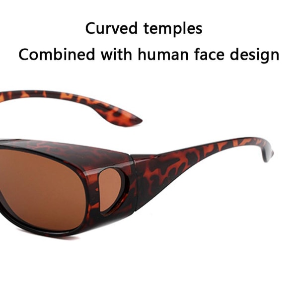 Päivä- / yöajolasit, kääntyvät aurinkolasit miehille ja naisille - heijastusta estävät polarisoidut kääntyvät leopardinkuvioiset leopard print