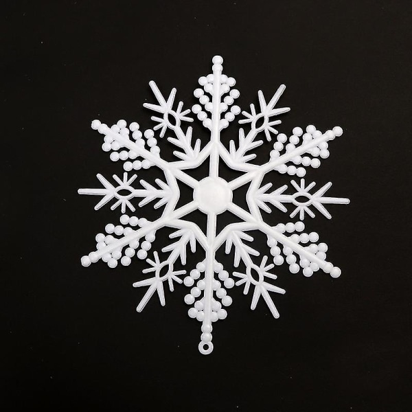 Glitter Snowflake hengende dekorasjoner - julepynt (12 stk hvit)