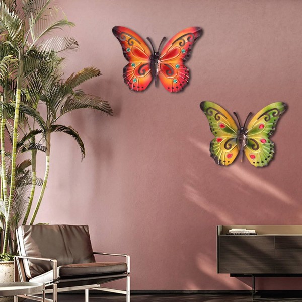 Butterfly Wall Art Metal 3d Butterfly Crafts kompatibel med hemträdgårdsinredning B