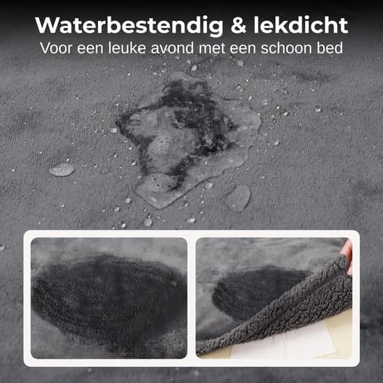 Vandtæt Fleece Kærlighedstæppe 145x100 cm Blødt Sengebeskytter Tæppe til Date Night og Hverdagsbrug Maskinvaskbart Grå