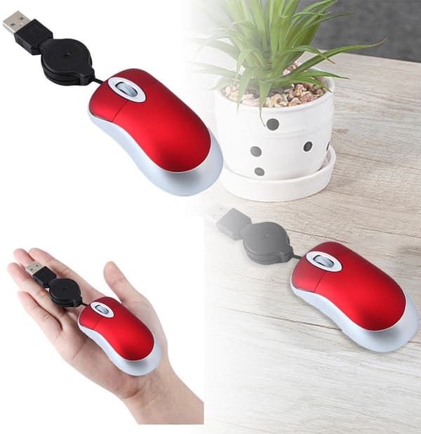 Mini infällbar optisk USB-mus med rullhjul 800DPI Plug and Play för PC Laptop Resa Lila
