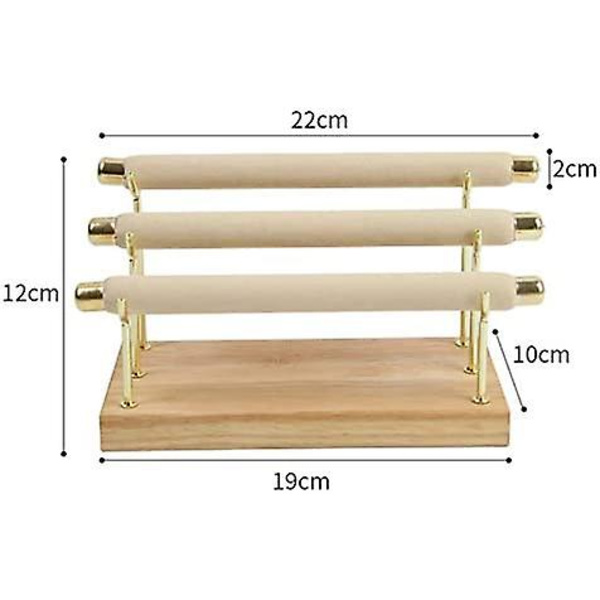Träringarhållare för smycken i T-form för armband, smycken, paket, 1 smyckesverktyg