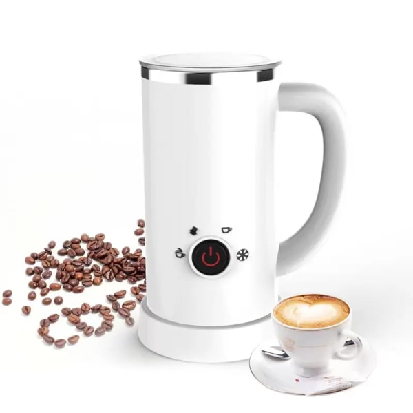 Mjölkskummare, Varm/Kall/Tät/Luftig Mjölkskum för Kaffe, Latte, Varma Choklader, Cappuccino, Lätt att Rengöra, 4 i 1 Elektrisk Mjölkskummare