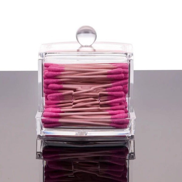 Bomullsdott-holder, Bomullsdott-dispenser, Baderom-beholder, Oppbevaringskrukke, 1 stk