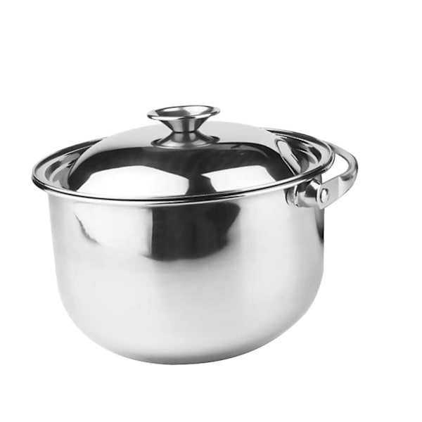 Rustfritt Stål Suppegryte Med Lopp Multifunksjonell Suppegryte Varmebestandig Gryte Sølv 19.5X19.5X21 Silver 19.5X19.5X21CM