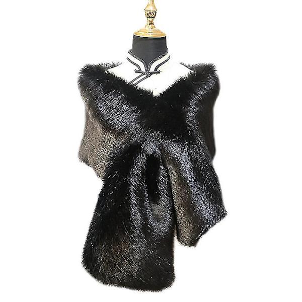 Dam Faux Päls Sjal Fest Faux Päls Krage Päls Wraps För Vinter Bröllop Brudklänning Cover Up 180CMCOLOR 24 COLOR 24 180CM