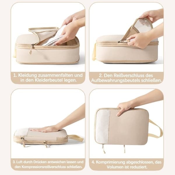 Matkalaukun Järjestäjä - Pakkauskuutiot ja Laukut 4 kpl Beige_ryy
