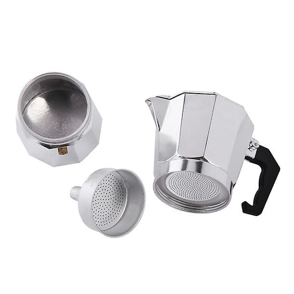 Aluminium Mocha Kaffeekande Tekande Europæisk Stil Kaffemager Ottekantet Kaffeperkolator (6 kopper, 300 ml) Sølv 150 ml Silver 150ml