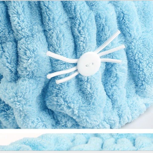 2 stykker Hårtørkehåndklær Cap Quick Dry Badehette Mikrofiber Hårhåndkle Hårinnpakning Coral Fleece Superabsorberende hårhåndkle for kvinner Barn