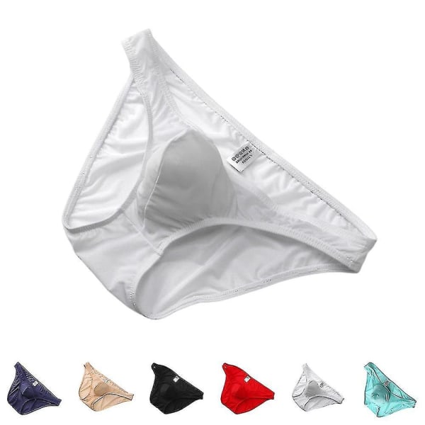 Herre Lavt Liv Truser Komfortabelt Stretch Undertøy Sport Truser Pung UnderbukserXLHvit XL White