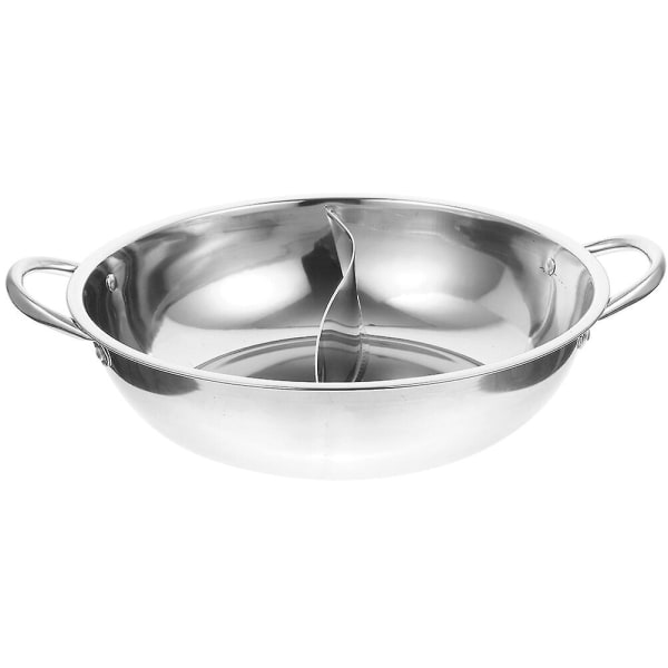 Jakaja-Hot Pot - Ruostumattomasta Teräksestä Valmistettu Hot Pot - Jaettu Hot Pot - Kattila - Kotitalous - Hot Pot - Keittokattila - Hopea - 32 Silver 32X32X8.5CM