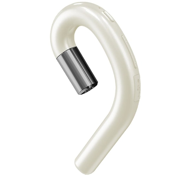 Vita Bluetooth hörlurar utan öronproppar, brusreducerande handsfree-headset Öronkrok Trådlösa hörlurar med mikrofon för iPhone och Android S
