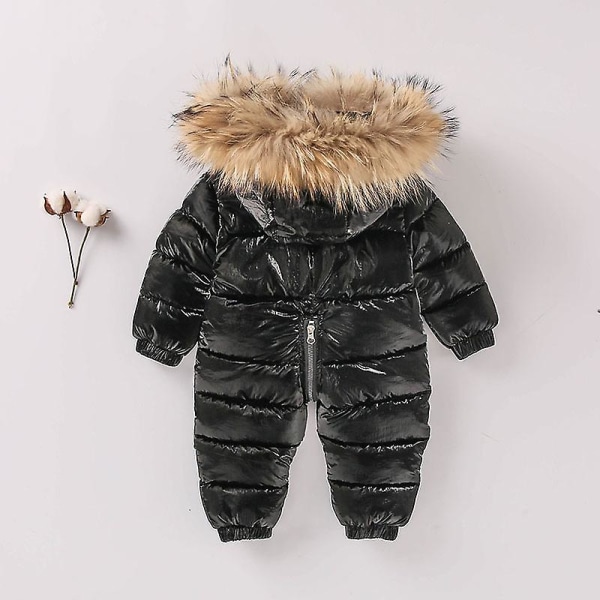 Baby yksiosainen pehmustettu takki untuvatakki, paksuuntunut lasten untuvaasu 90 cm musta black 90cm