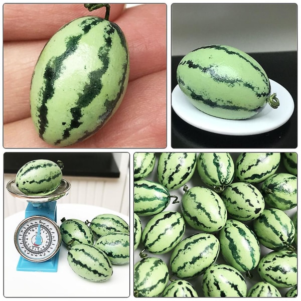 1 st Mini Vattenmelon Modell Simulerings Vattenmelon Dekoration Miniatyr Scen Prop Vattenmelon 2x1.5cm Watermelon 2x1.5cm
