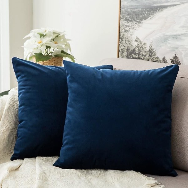 Sæt af 2 Dekorative Fløjls Pudebetræk Sofa Pudebetræk Super Glat Blød Behagelig Dekoration Hjem Stue Soveværelse Til Sofa 50x50cm Lysegrøn